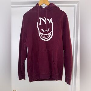 Large Men's Maroon Spitfire Skateboard Graphic Hoodie Sweatshirt